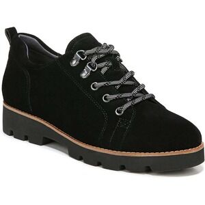 Vionic Ballari Women's 8 Black Suede Oxford Shoes Lug Sole Comfort Lace Up